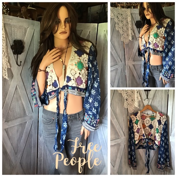 Free People Tops - NWOT Free People/Crochet Crop Top